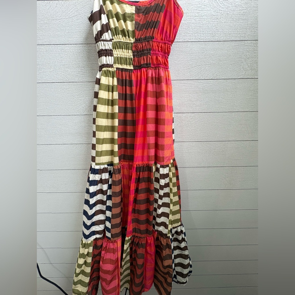 Hutch Silvana Tiered Maxi Dress Multicolor Stripe Boho Resort Vacation Size S - Picture 13 of 16